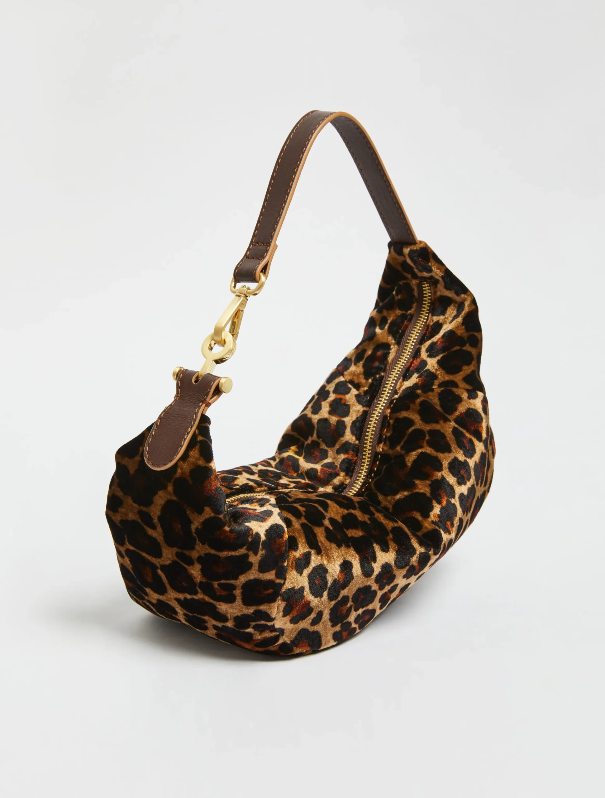 Animalier velvet hobo bag