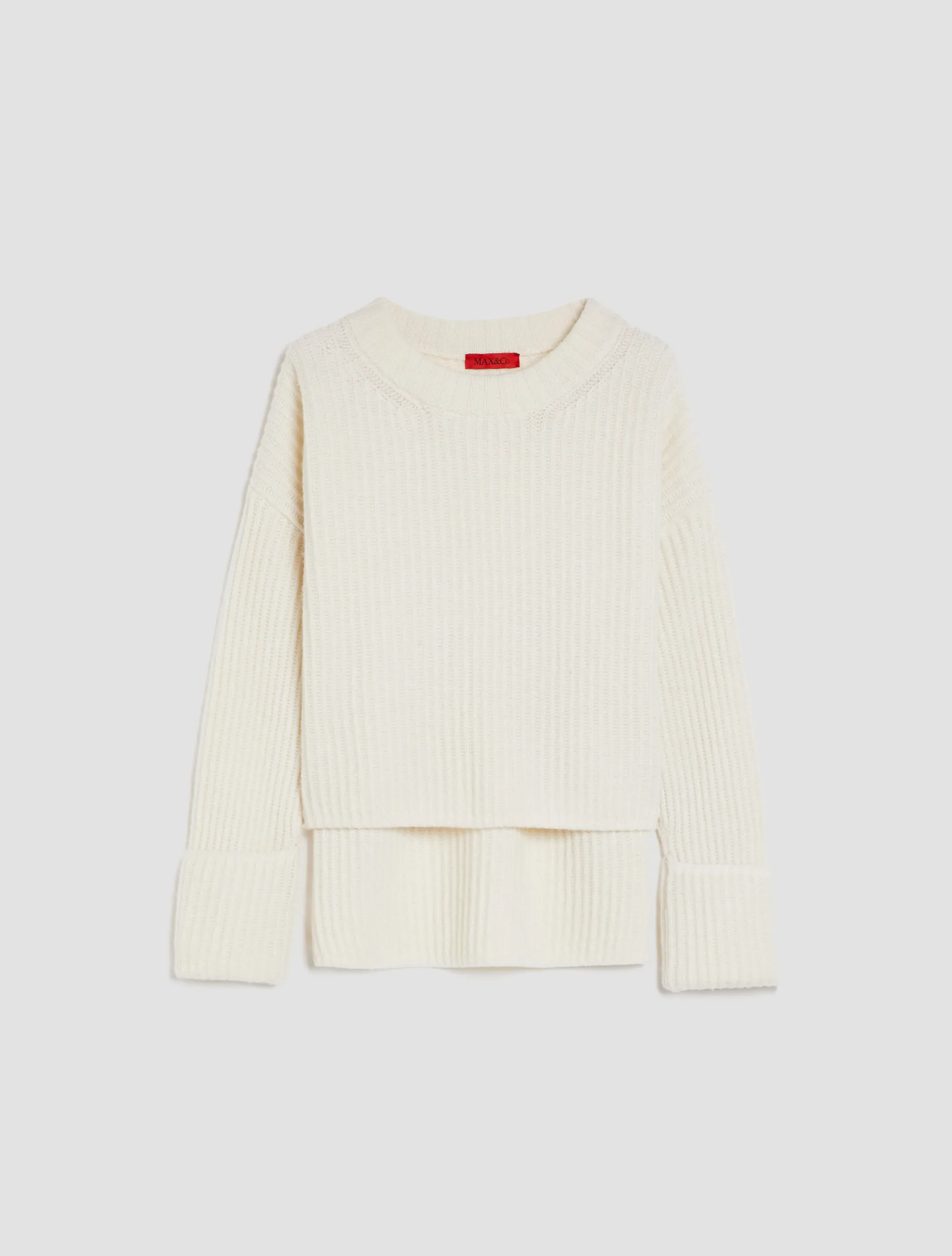 Asymmetric wool-blend pullover