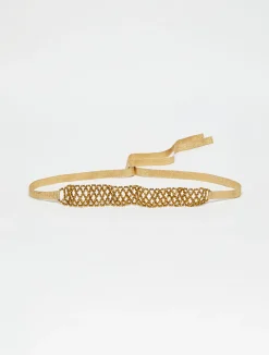 Beaded ribbon choker