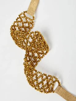 Beaded ribbon choker