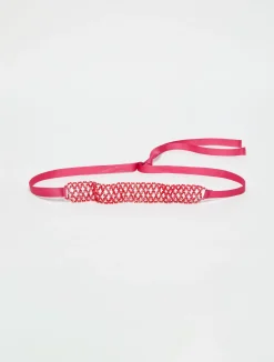 Beaded ribbon choker