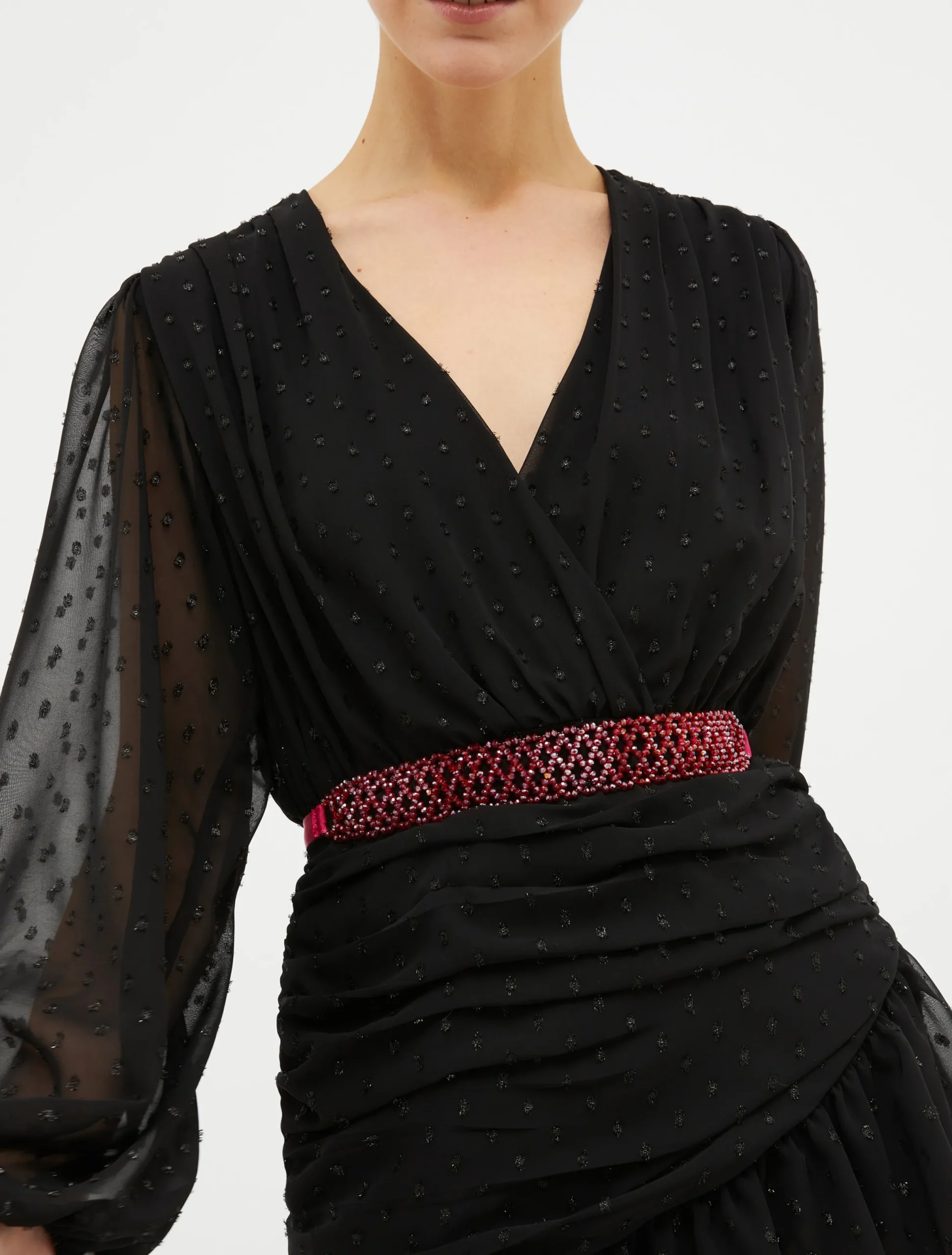 Beaded ribbon choker