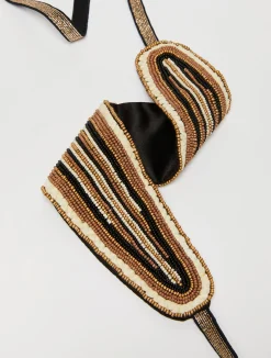 Beaded satin headband