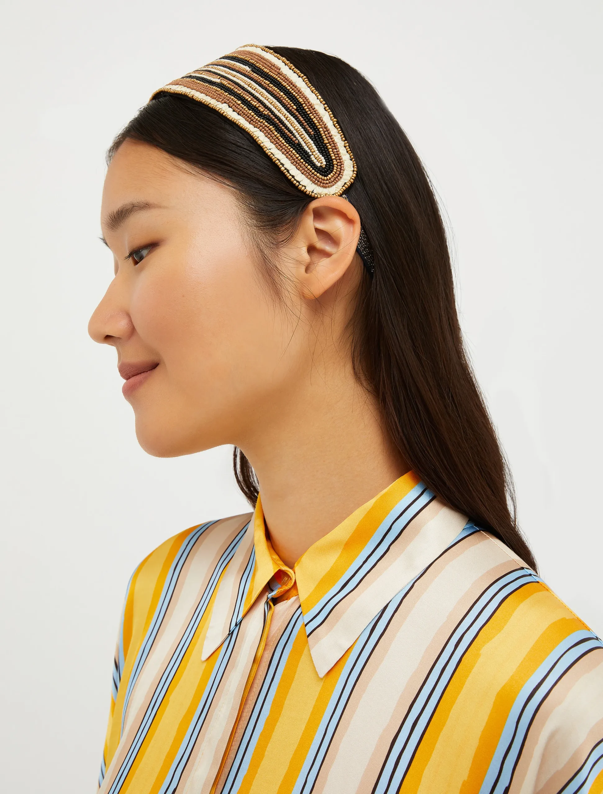 Beaded satin headband