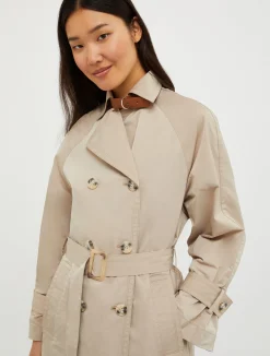 Belted midi trench coat