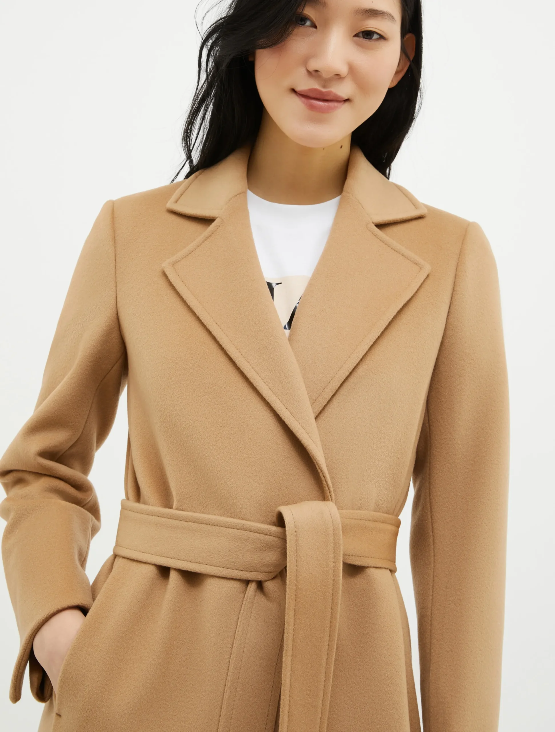 Belted wool coat