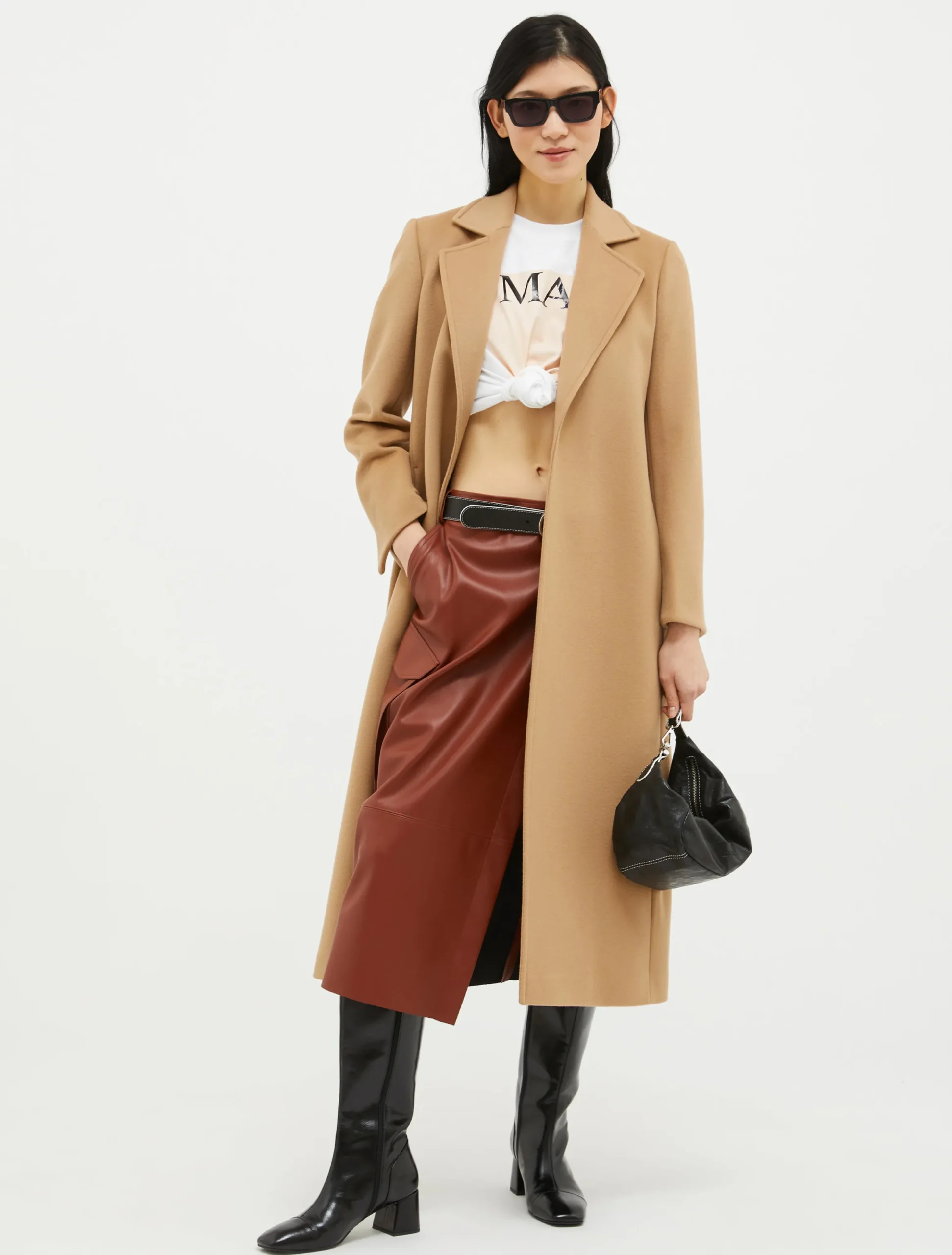 Belted wool coat