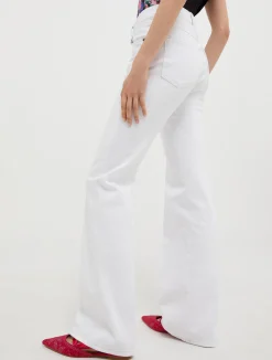 Bootcut cotton-drill trousers