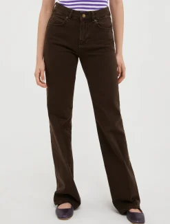 Bootcut cotton-drill trousers