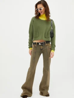 Bootcut stretch-denim jeans