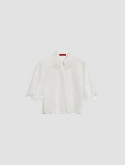Broderie anglaise and lace shirt