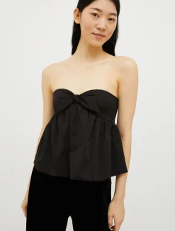 Bustier bow-embellished top