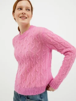 Cable-knit mohair-blend jumper