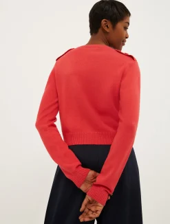 Cargo-pocket stretch-knit cardigan