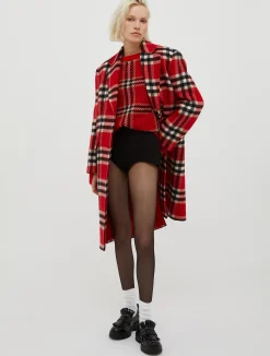 Checked coat