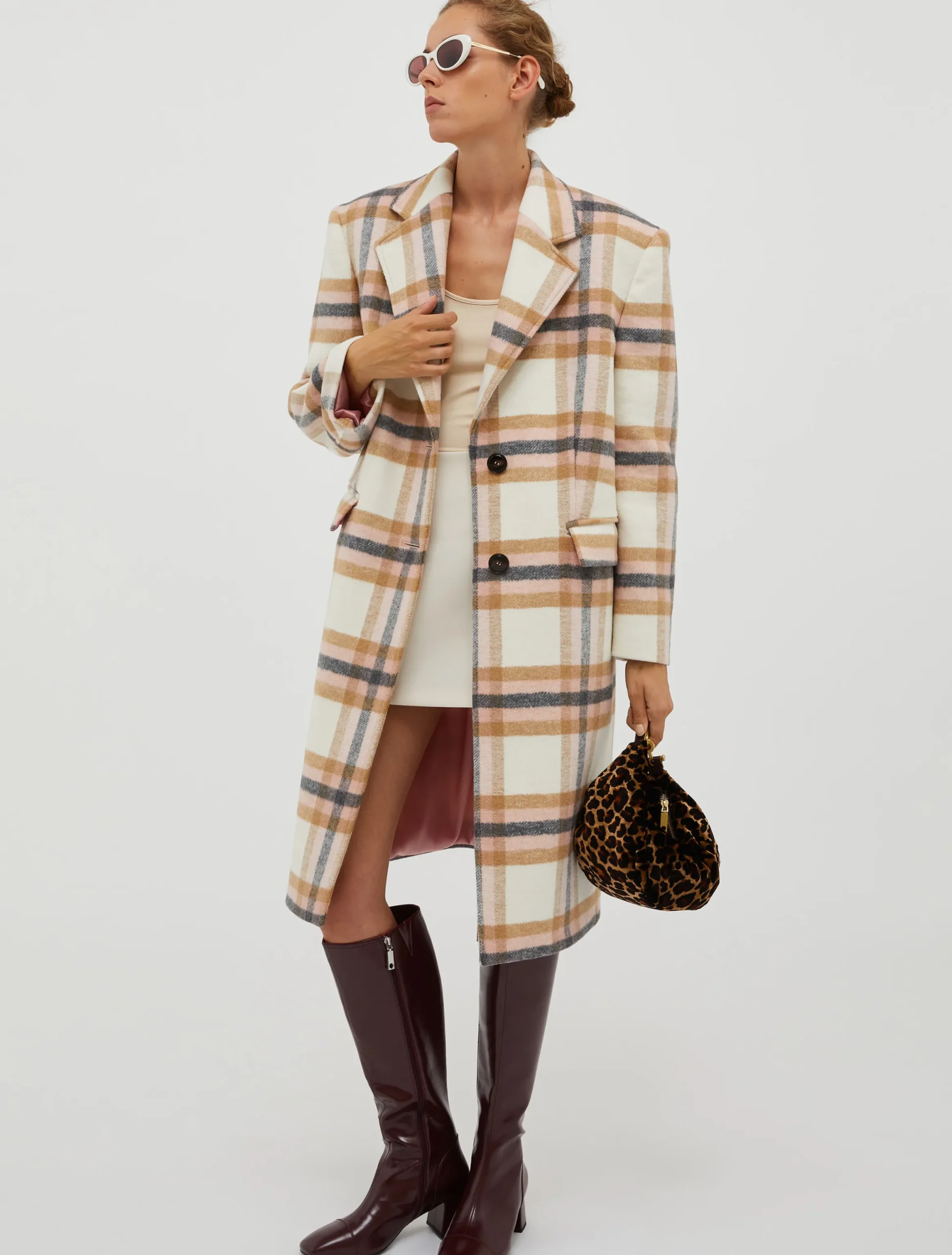 Checked coat