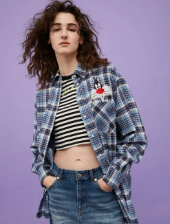 Checked flannel shirt MAX&Co. with Looney Tunes