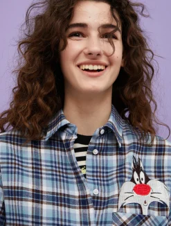 Checked flannel shirt MAX&Co. with Looney Tunes