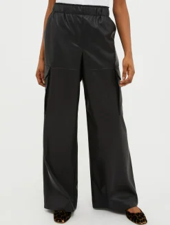 Coated-jersey cargo trousers