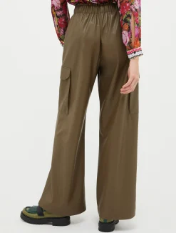 Coated-jersey cargo trousers