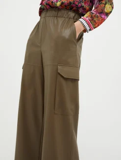 Coated-jersey cargo trousers