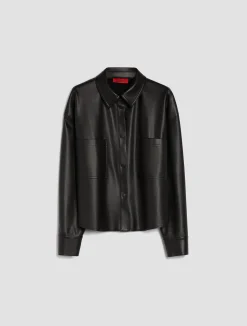 Coated-jersey overshirt