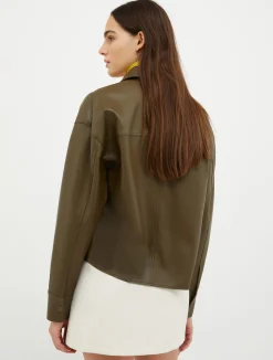 Coated-jersey overshirt
