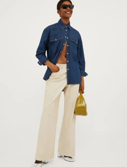 Coated-jersey trousers