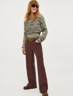 Coated-jersey trousers