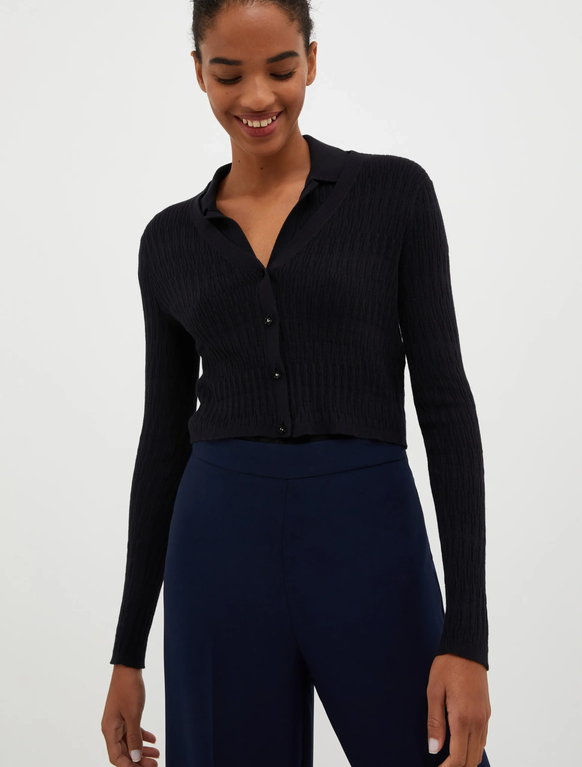 Cotton and modal-blend cardigan