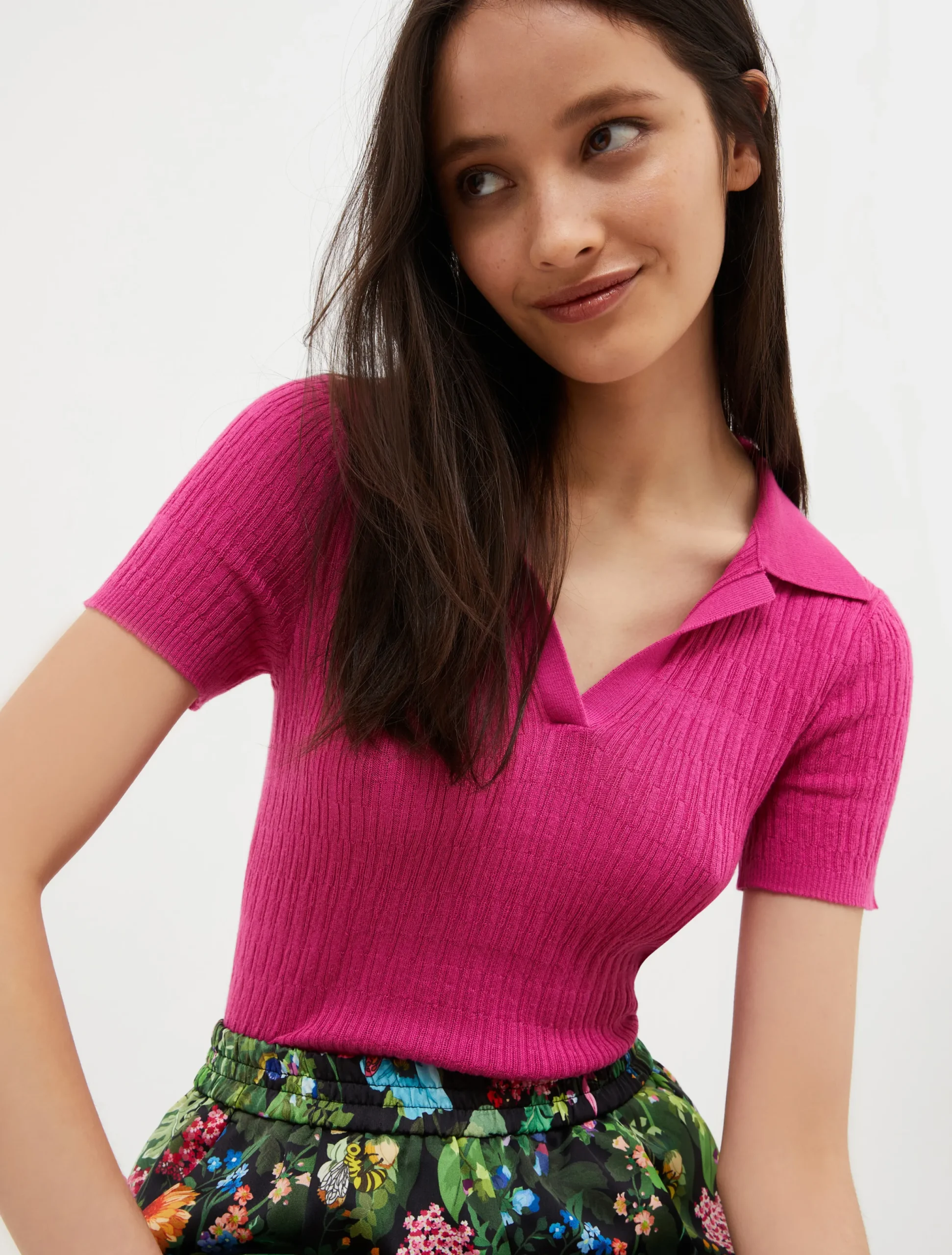 Cotton and modal-blend polo shirt