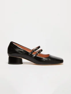 Crackled leather Mary Janes