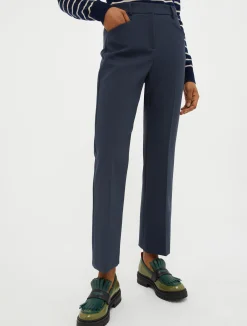 Cropped straight-leg trousers