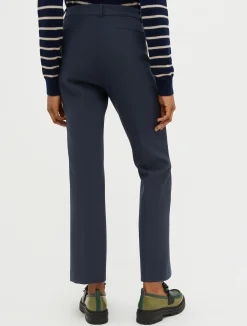 Cropped straight-leg trousers