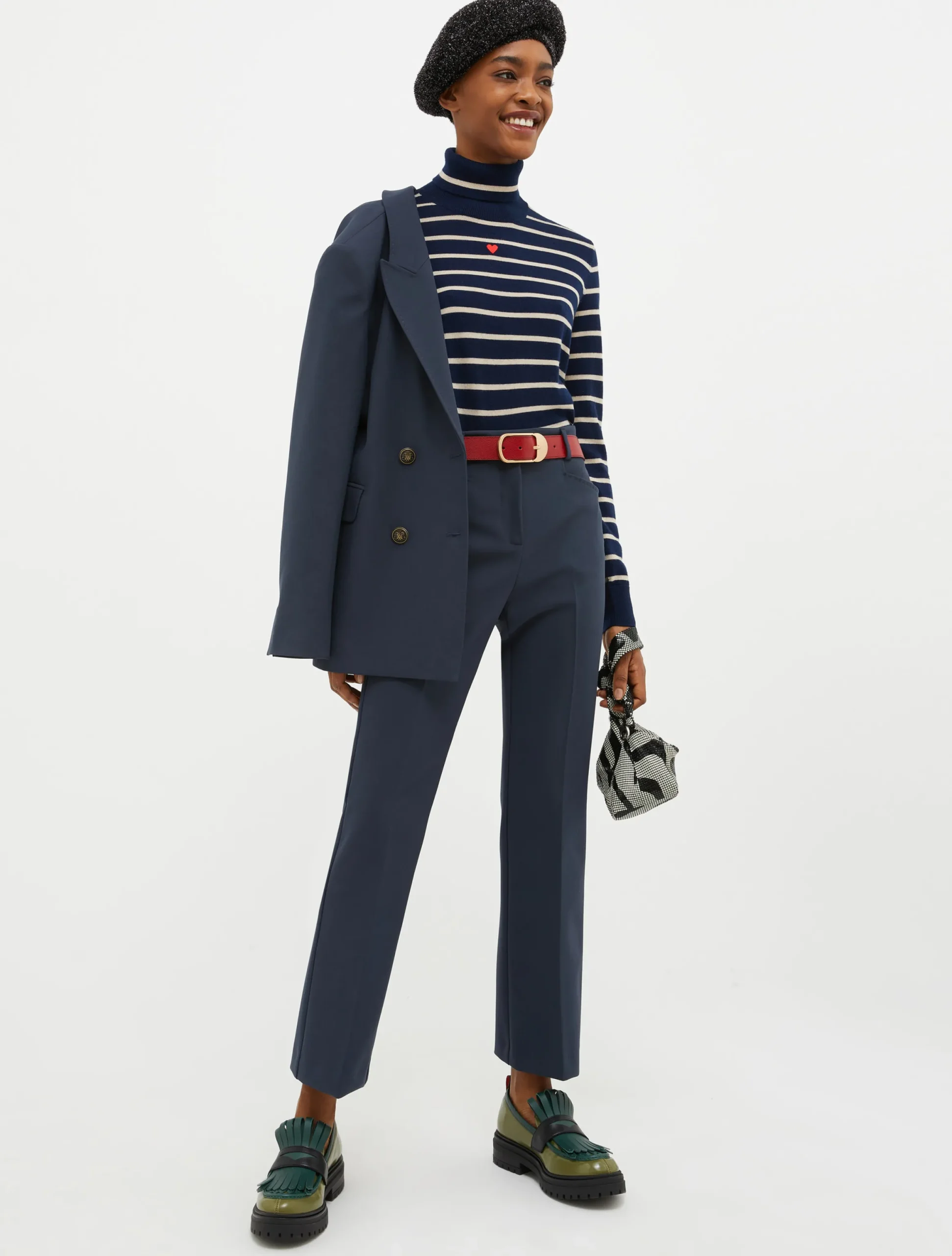 Cropped straight-leg trousers