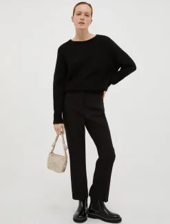Cropped straight-leg trousers