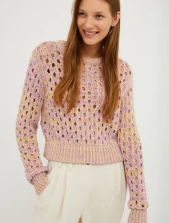Cropped textured jumper