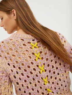 Cropped textured jumper