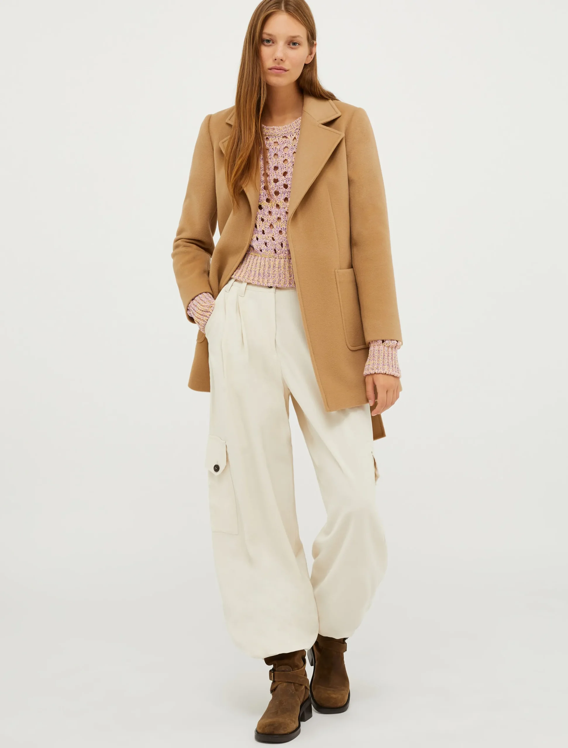 Cropped textured jumper