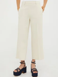Cropped wide-leg trousers