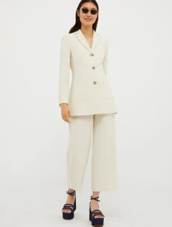 Cropped wide-leg trousers