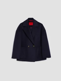 Cropped wool pea coat