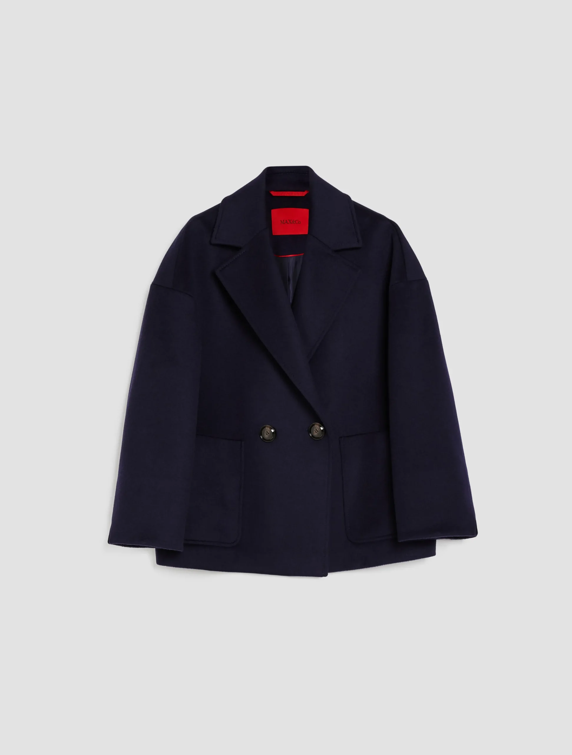Cropped wool pea coat