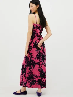 Crushed-velvet slip dress
