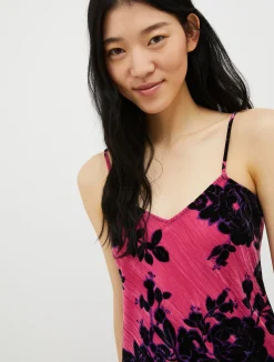 Crushed-velvet slip dress