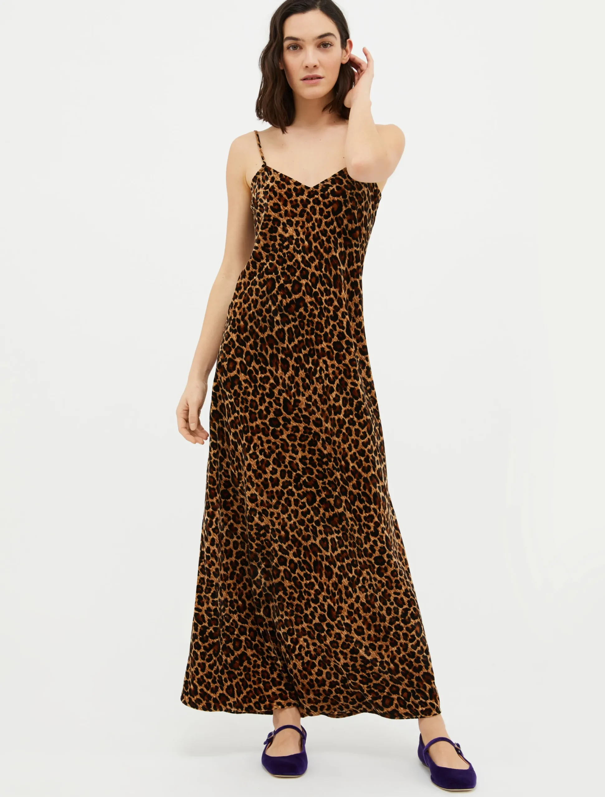 Crushed-velvet slip dress