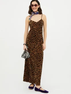 Crushed-velvet slip dress