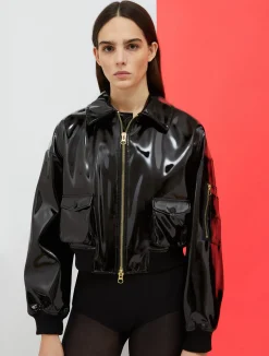 De-Coated with Anna Dello Russo patent-leather blouse