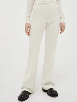 Double cloth bootcut trousers