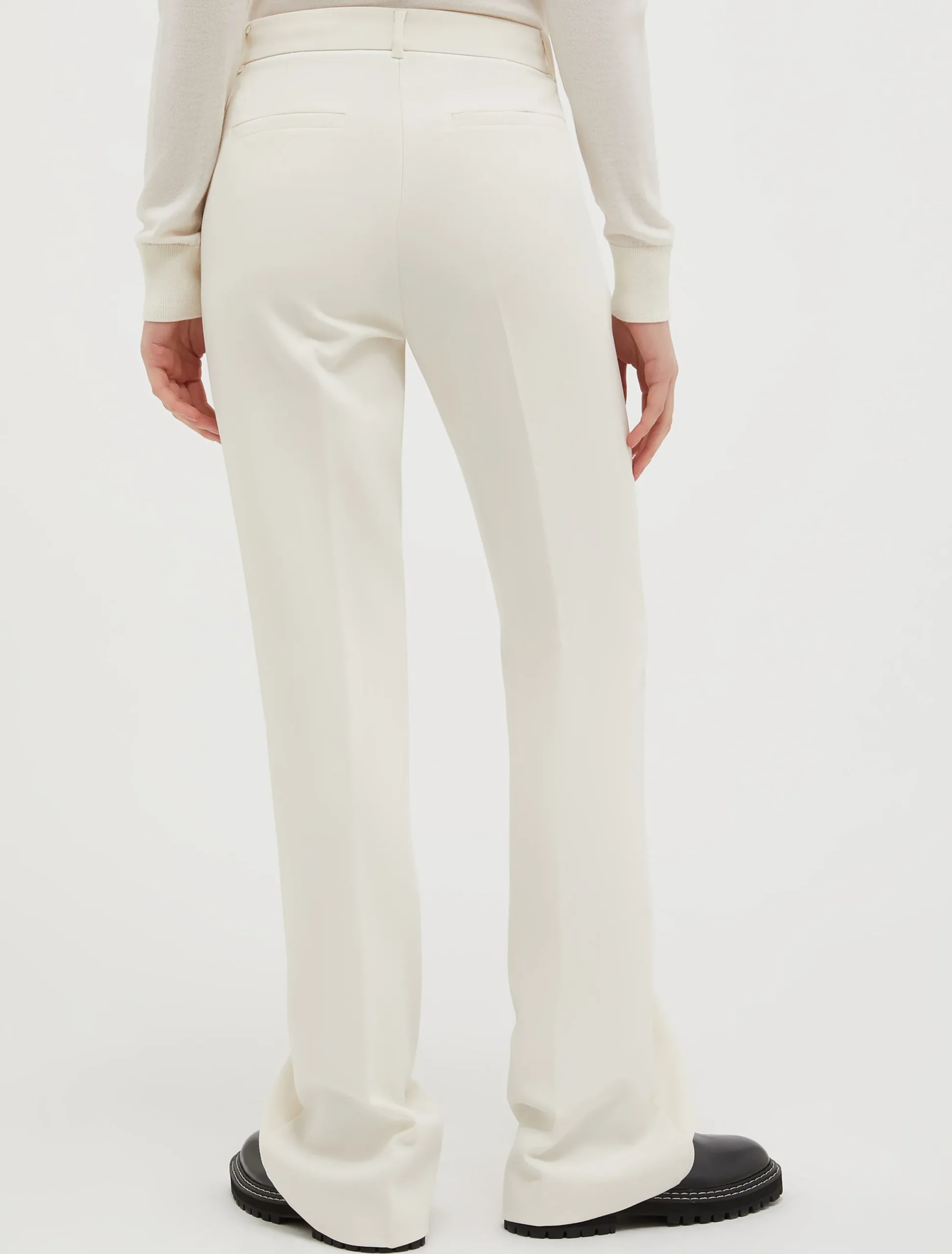 Double cloth bootcut trousers